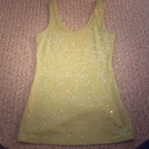 Neon yellow sequin shirt